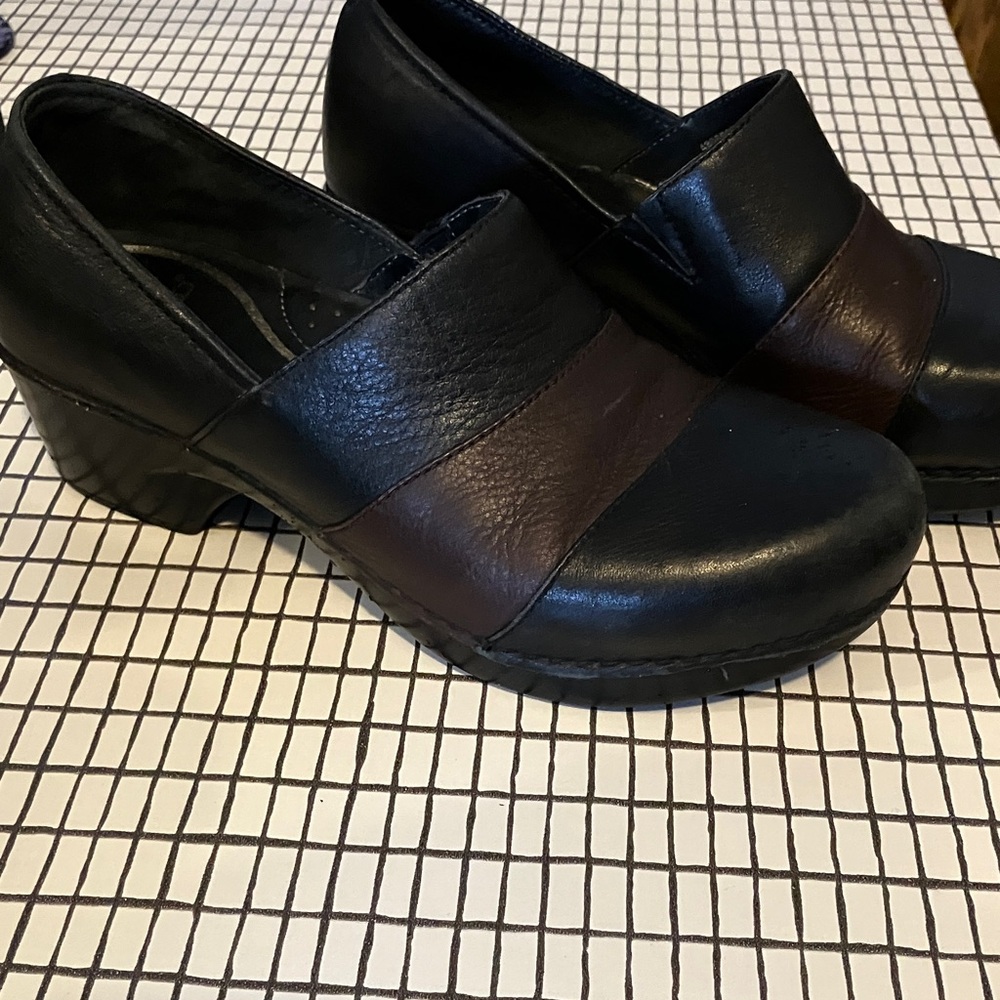 Dansko Black and Brown Mules